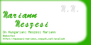 mariann meszesi business card